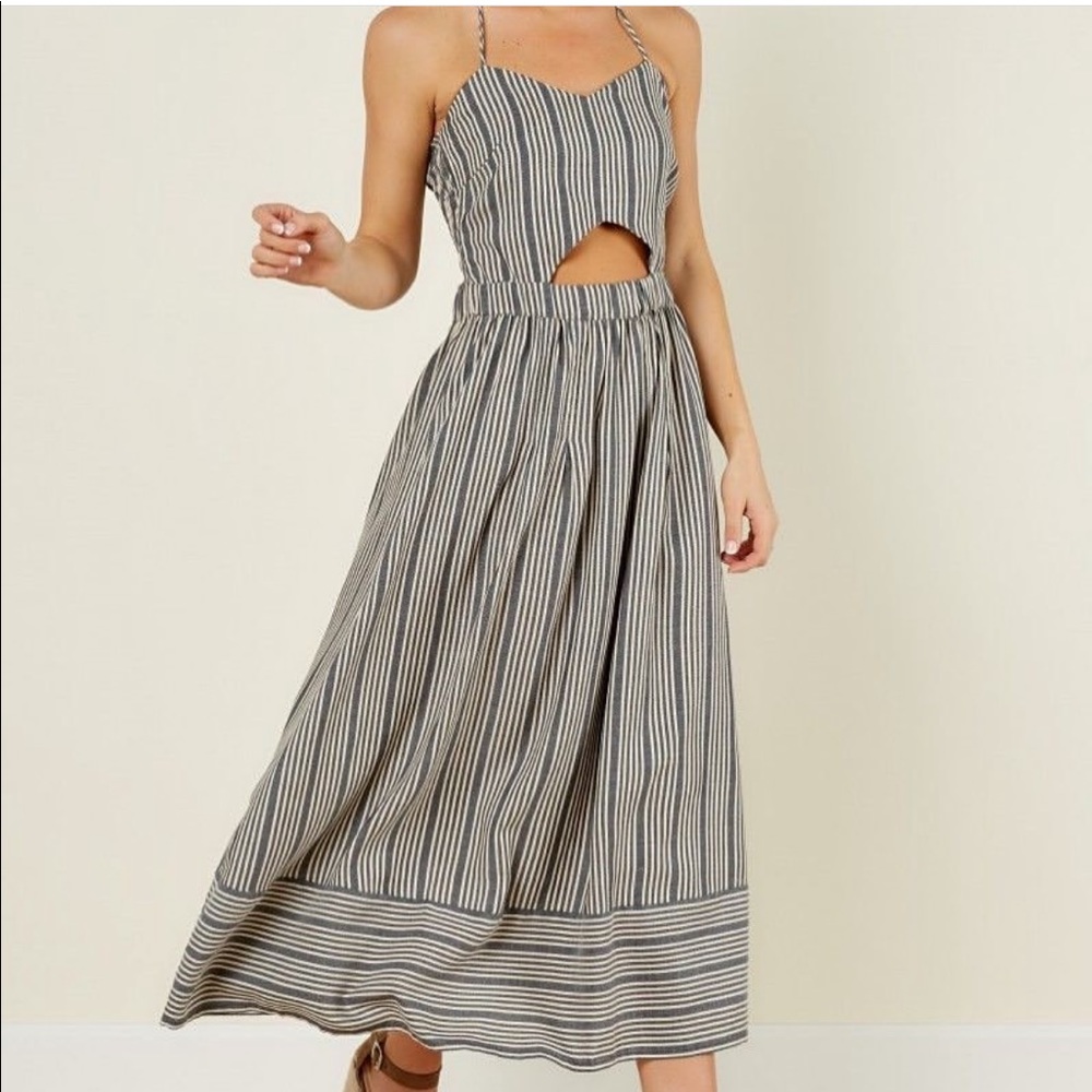 Red Dress Boutique Striped Midi Dress - M